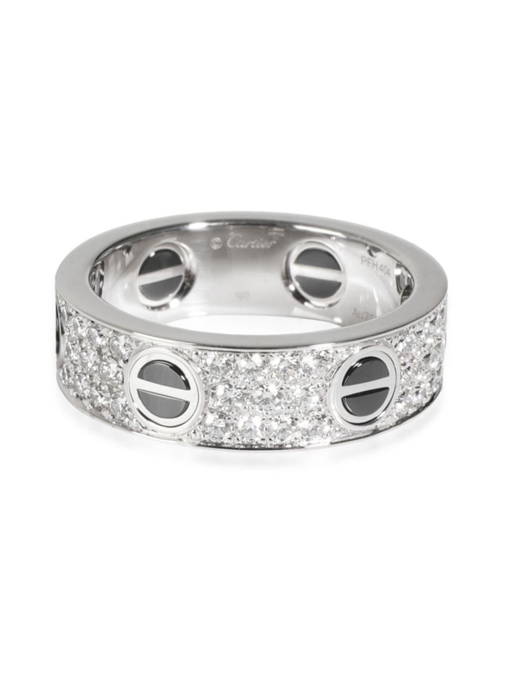 Cartier Love Ring, Paved, Ceramic (White Gold) excellent condition!! 59mm 8 3/4